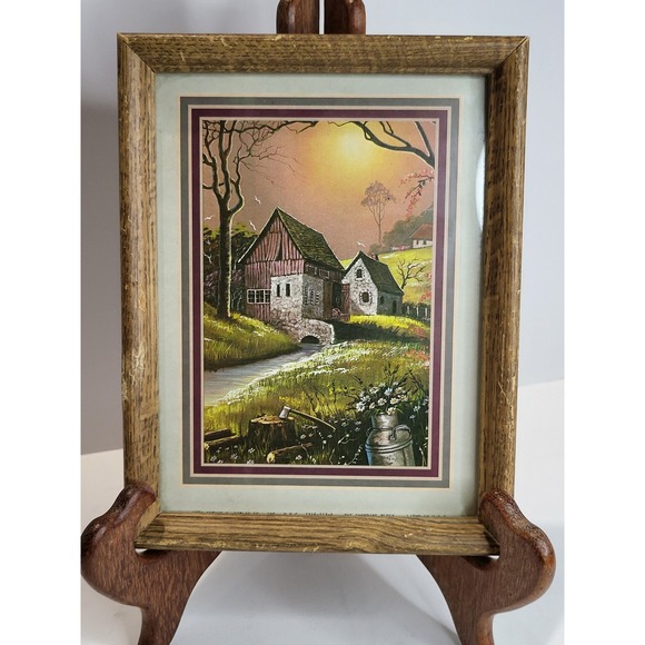 Arthur A. Kaplan Co. Other - Vintage Arthur A Kaplan Country Farm Landscape Framed Prints Set of 2 Rustic 7x9
